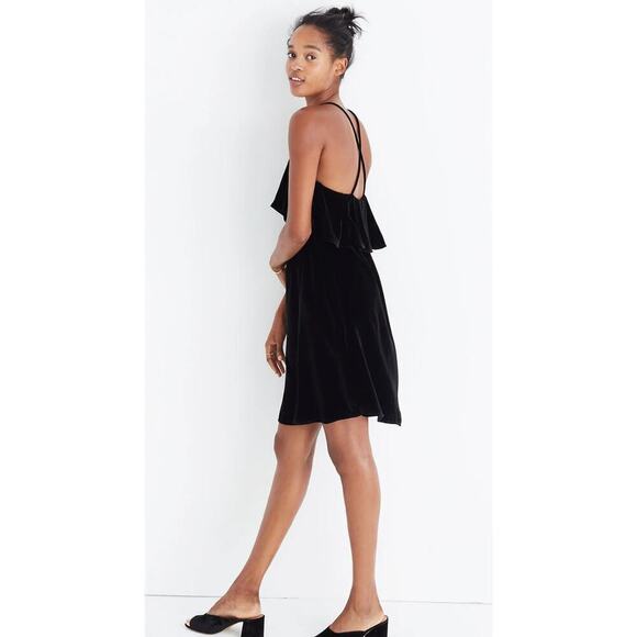 Madewell Velvet Ruffle Mini Dress - Picture 3 of 7